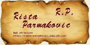 Rista Parmaković vizit kartica